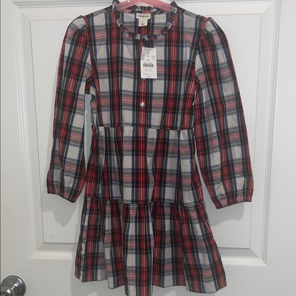 J. Crew Red and Blue Plaid Kids Dress